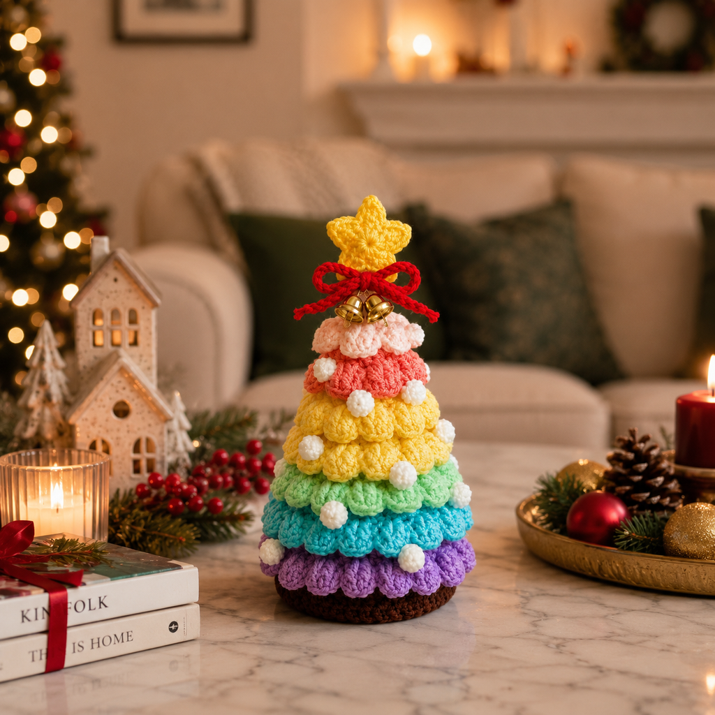 Handmade Crochet Christmas Tree | Potted Xmas Tree Decor | Amigurumi Holiday Decoration | Christmas Table Decor | Unique Christmas Gift
