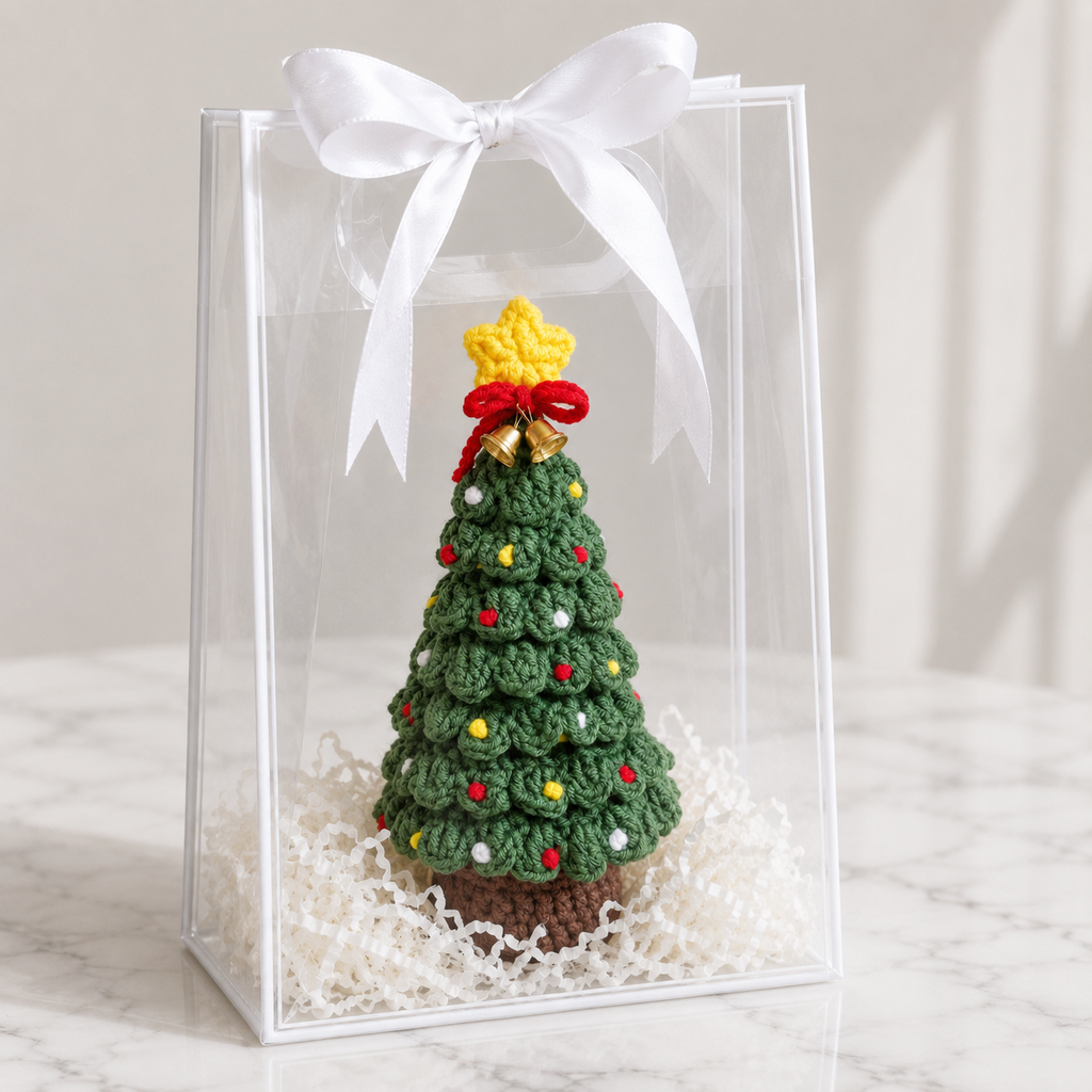 Handmade Crochet Christmas Tree | Potted Xmas Tree Decor | Amigurumi Holiday Decoration | Christmas Table Decor | Unique Christmas Gift