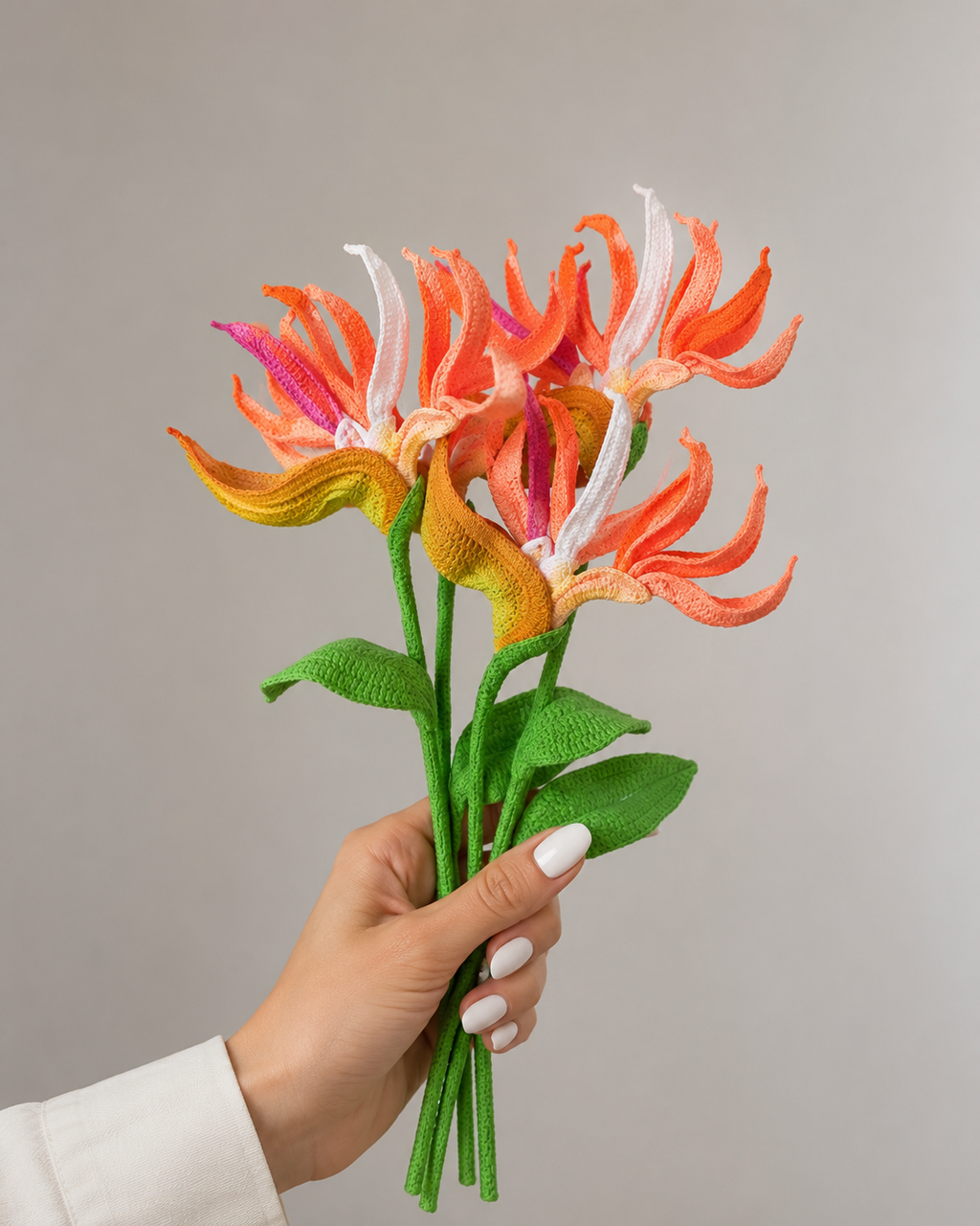 Crochet Bird of Paradise Flower – Handmade Tropical Stem, Everlasting Flower