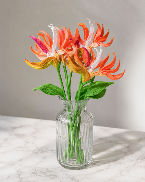 Crochet Bird of Paradise Flower – Handmade Tropical Stem, Everlasting Flower