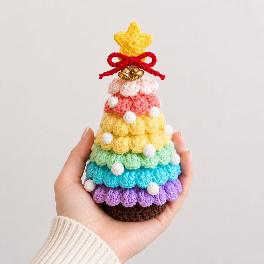 Handmade Crochet Christmas Tree | Potted Xmas Tree Decor | Amigurumi Holiday Decoration | Christmas Table Decor | Unique Christmas Gift