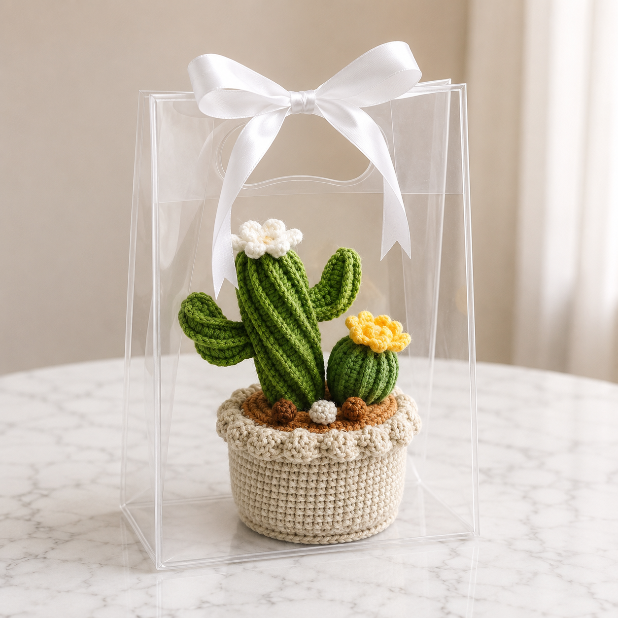 Handmade Crochet Cute Cactus Potted Plant