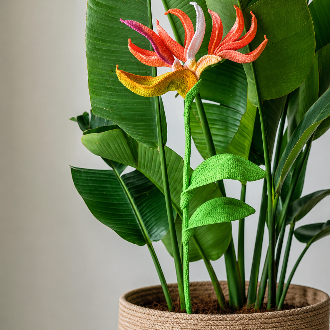 Crochet Bird of Paradise Flower – Handmade Tropical Stem, Everlasting Flower Joy Blooms London