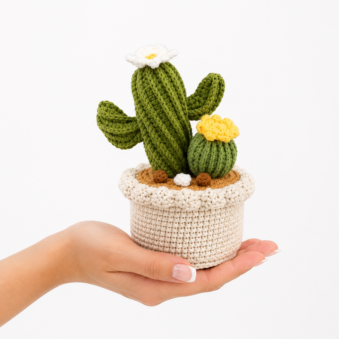 Handmade Crochet Cute Cactus Potted Plant
