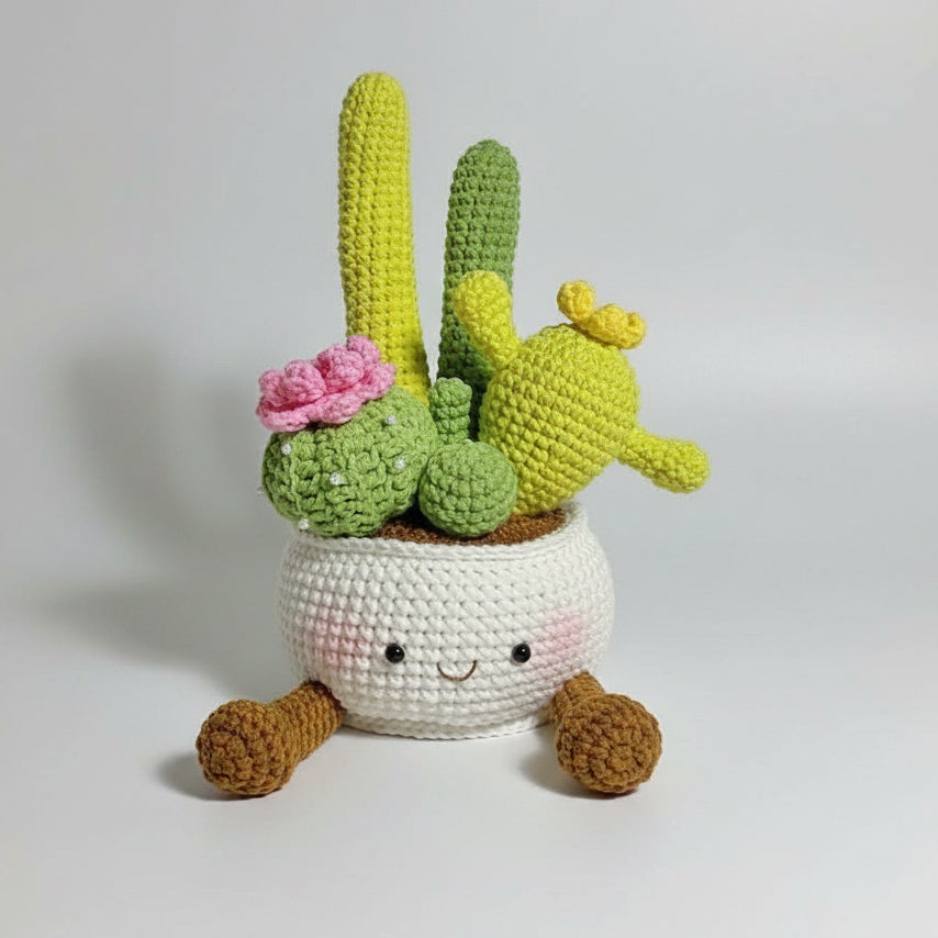 Handmade Crochet Cute Cactus Decor Desk & Nursery Plants Joy Blooms London