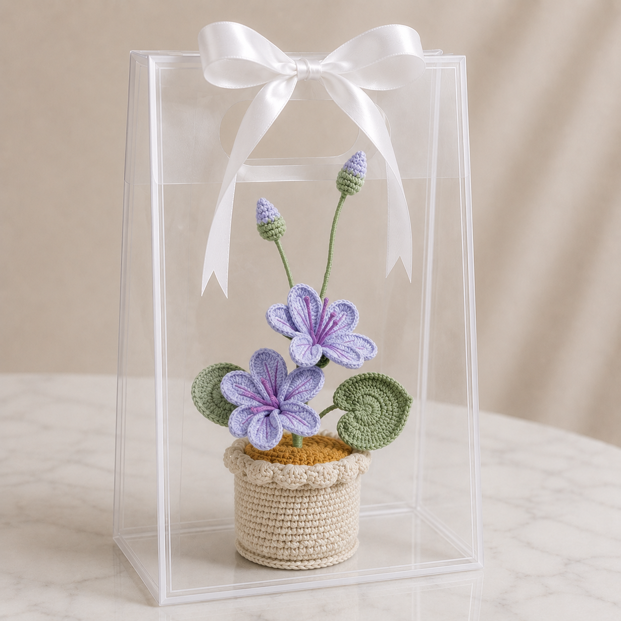 Handmade Crochet Flower in Pot – Amigurumi Potted Flower Gift Joy Blooms London