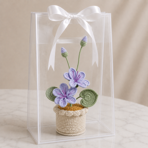 Handmade Crochet Flower in Pot – Amigurumi Potted Flower Gift Joy Blooms London