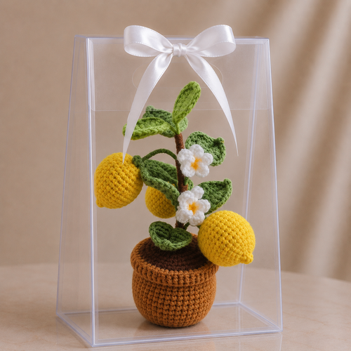 Handmade Crochet Lemon Tree Potted Plant Joy Blooms London