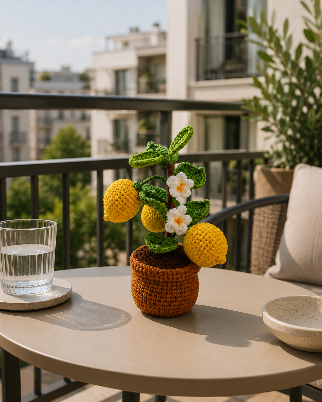 Handmade Crochet Lemon Tree Potted Plant Joy Blooms London