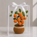 Handmade Crochet Orange Potted Plant Joy Blooms London