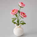 Handmade Crochet Peony Vase Plant Joy Blooms London