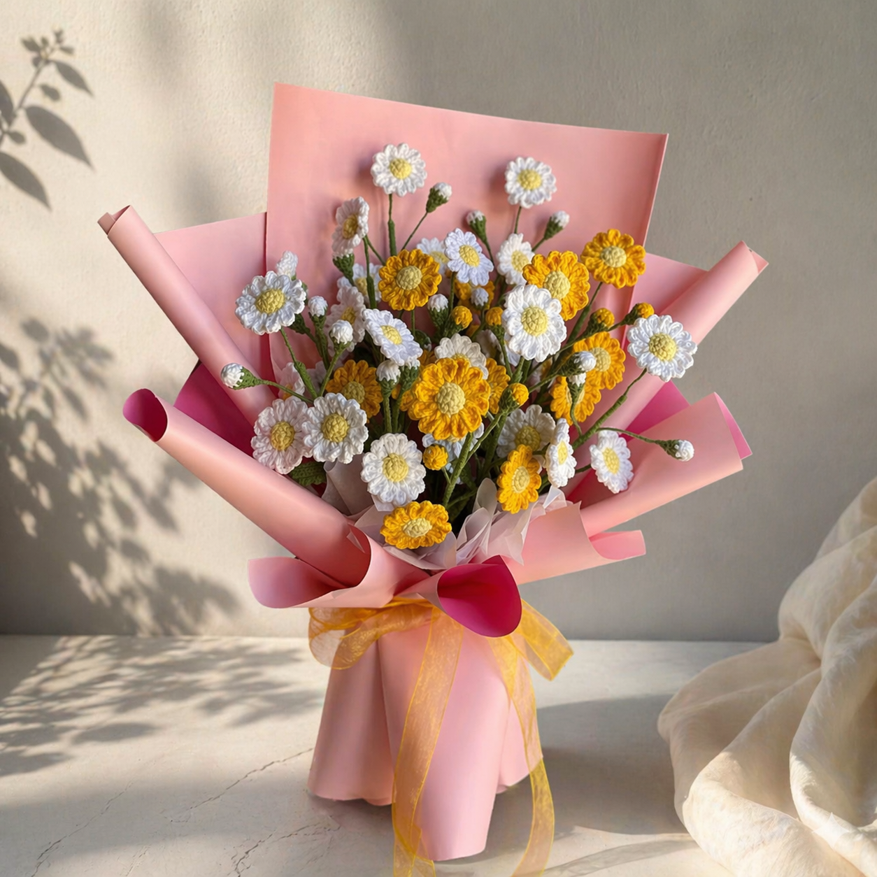 Handmade Crocheted Daisies Bouquet 🌼 Joy Blooms London