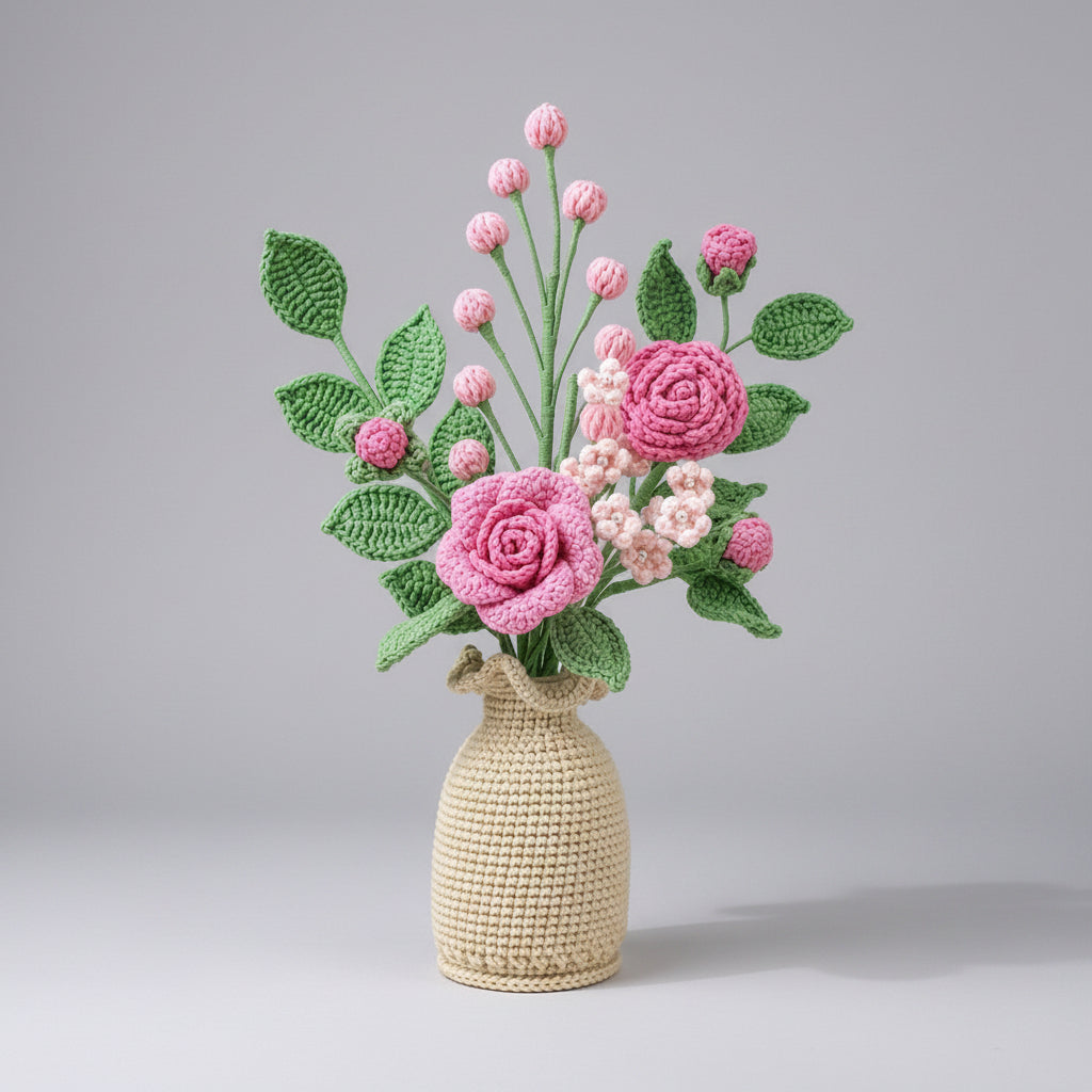 Handmade Crocheted Pink Sunflower 🌻 Joy Blooms London