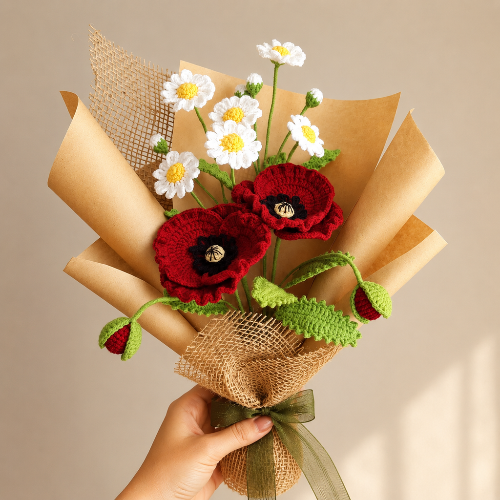 Handmade Wildflower Crochet Bouquet Joy Blooms London