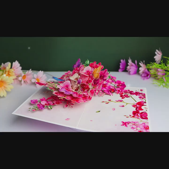 Floral Orchid Greeting Card with Envelope