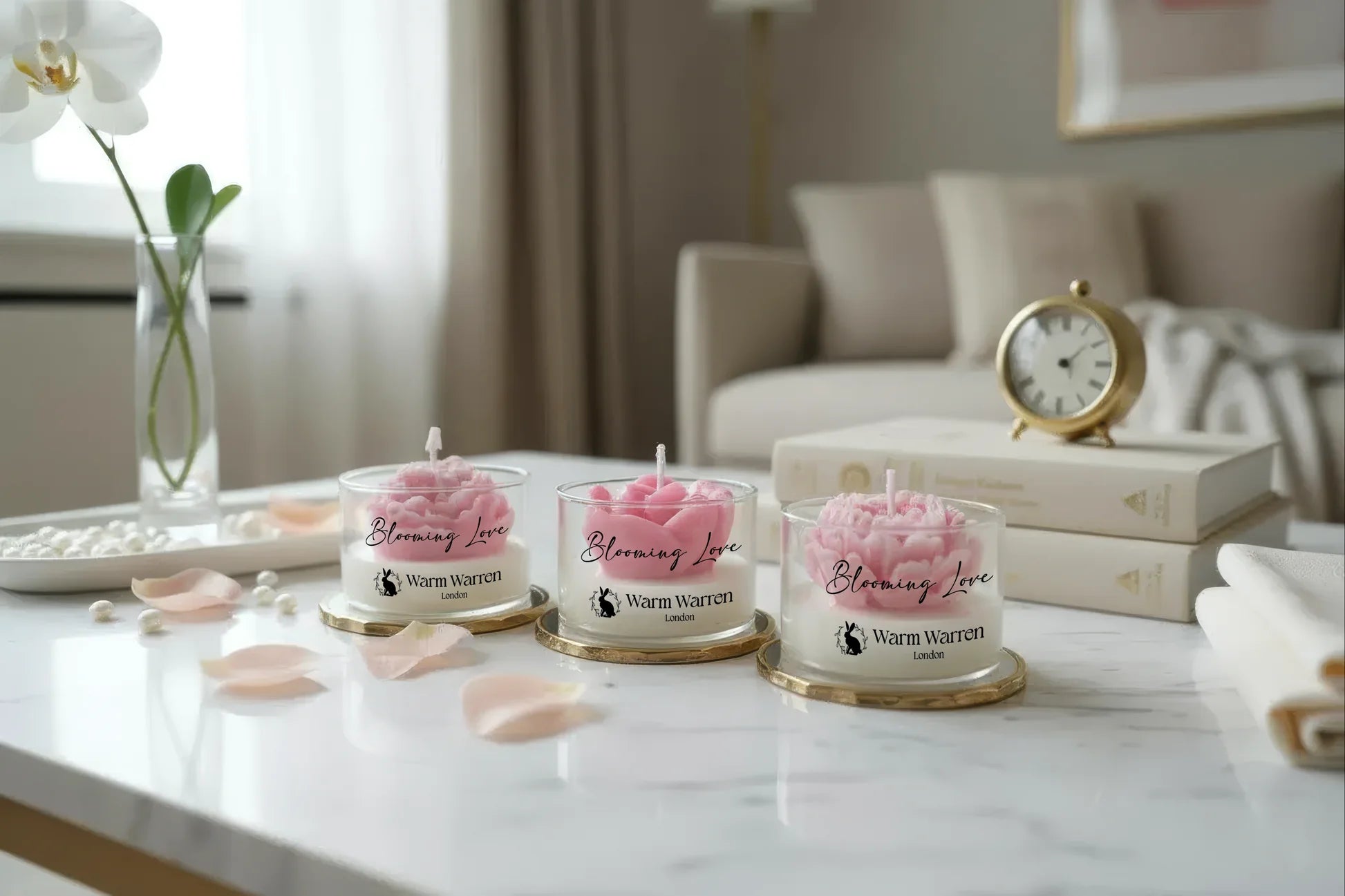 Blooming Love Candles, Peony, Rose